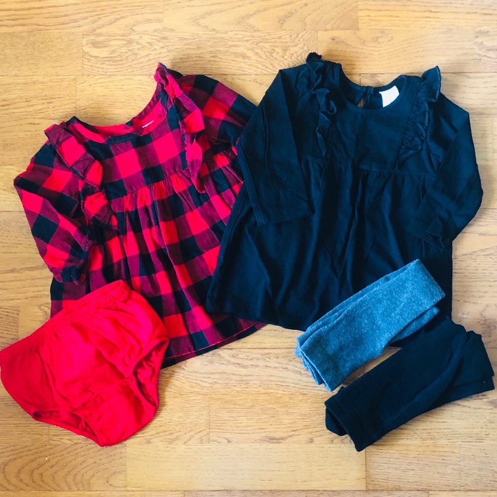 Red & Black Plaid 5 Piece Set for Your Baby Girl